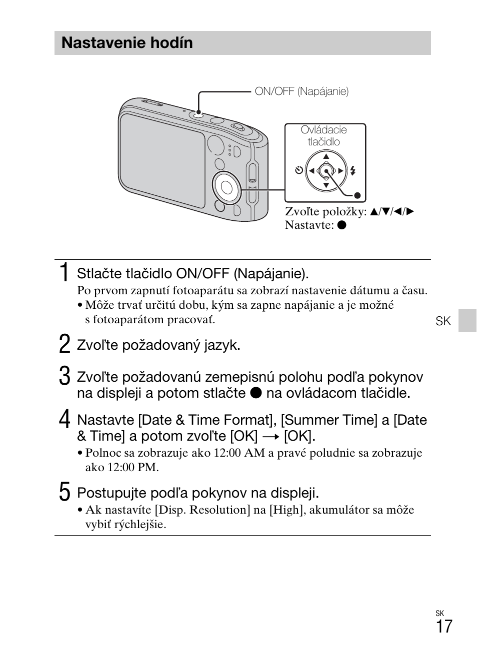 Nastavenie hodín | Sony DSC-TF1 User Manual | Page 335 / 579