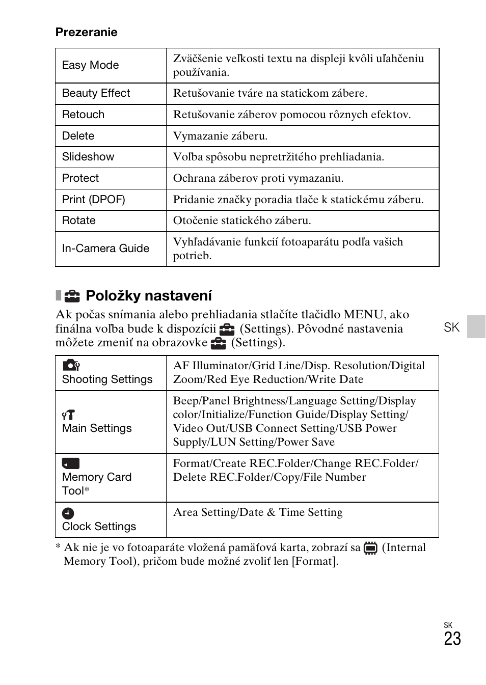 Xpoložky nastavení | Sony DSC-TF1 User Manual | Page 341 / 579