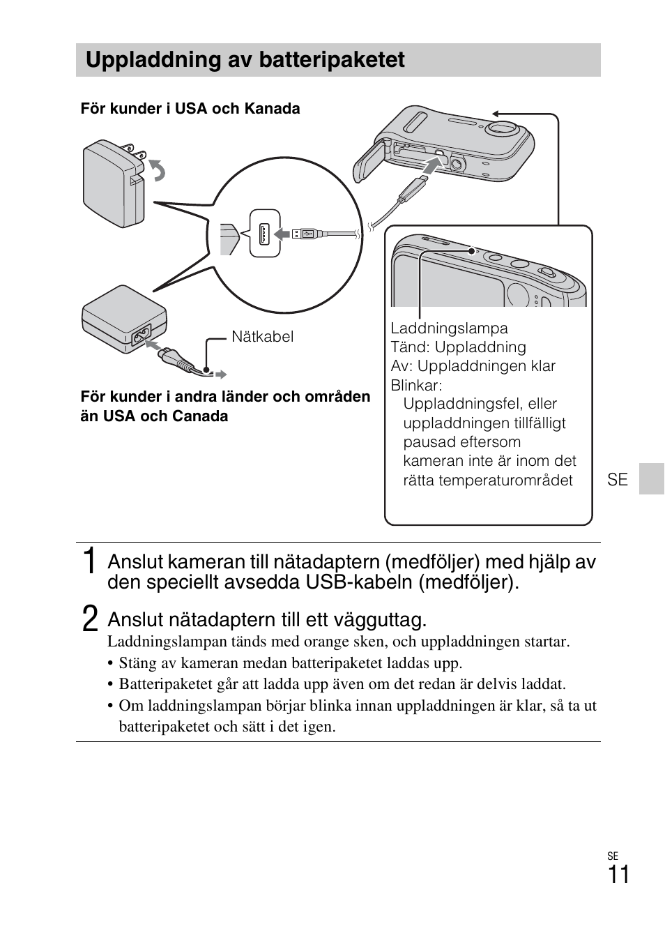 Uppladdning av batteripaketet | Sony DSC-TF1 User Manual | Page 361 / 579