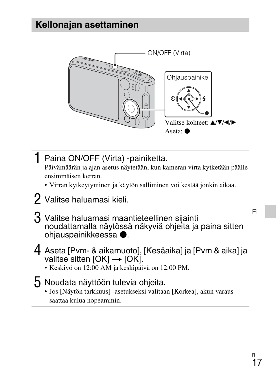 Kellonajan asettaminen | Sony DSC-TF1 User Manual | Page 397 / 579