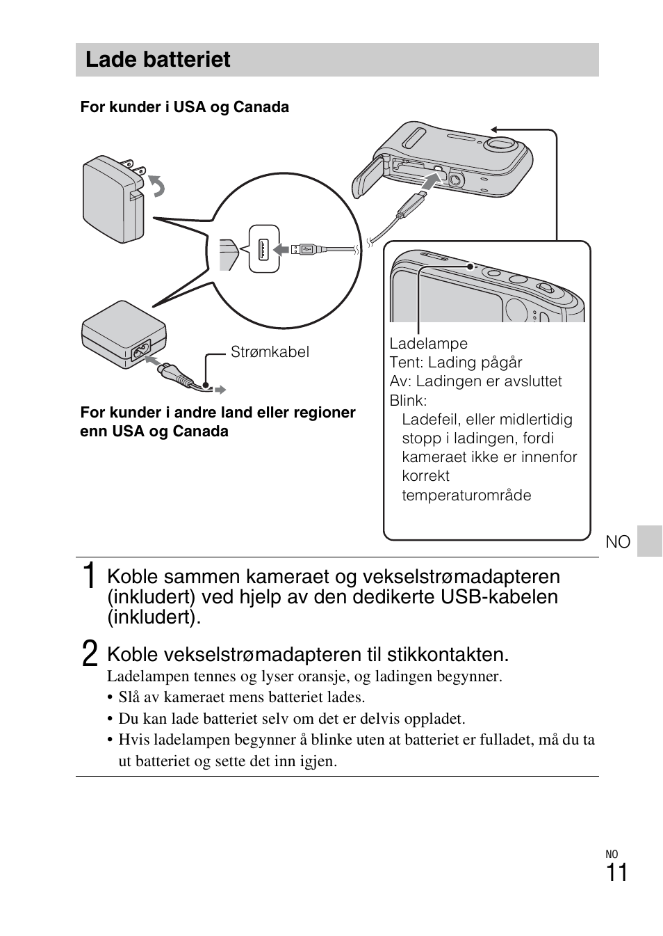 Lade batteriet | Sony DSC-TF1 User Manual | Page 421 / 579