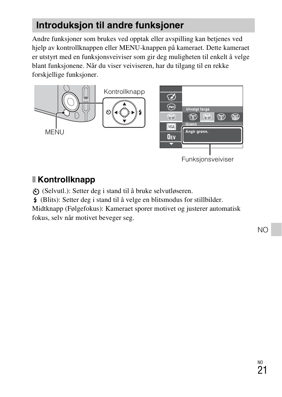 Introduksjon til andre funksjoner, Xkontrollknapp | Sony DSC-TF1 User Manual | Page 431 / 579