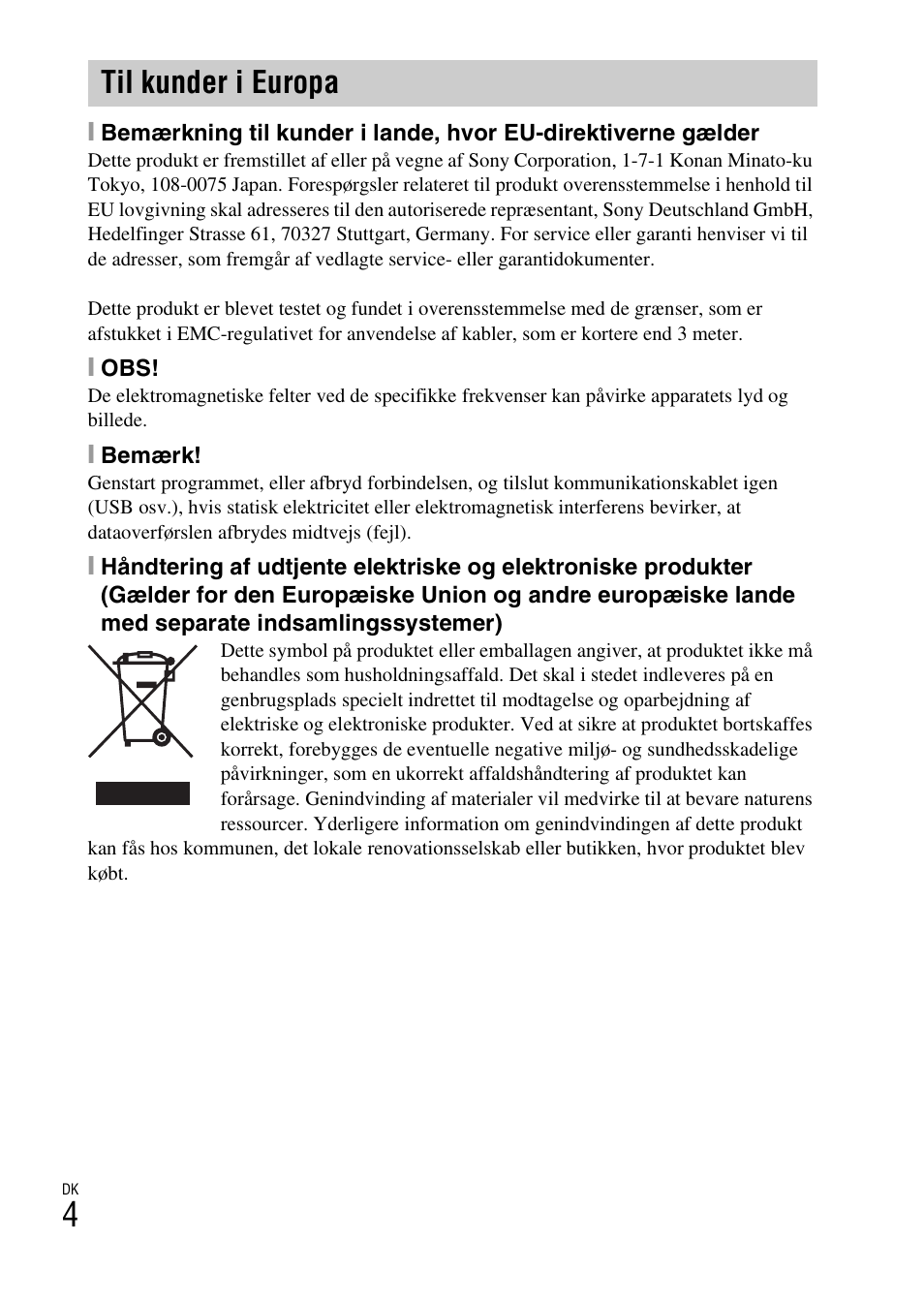 Til kunder i europa | Sony DSC-TF1 User Manual | Page 444 / 579