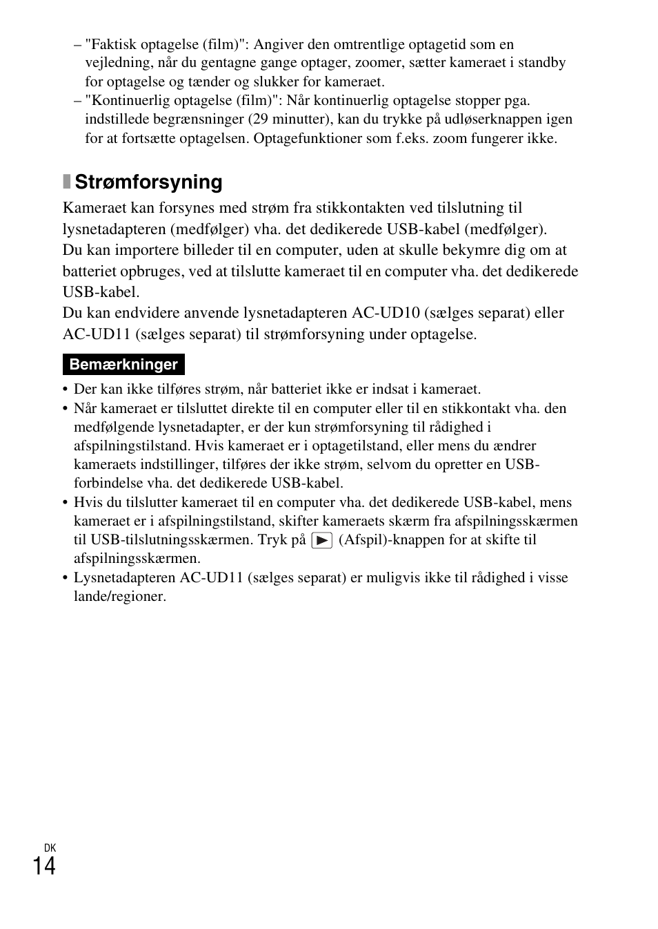 Xstrømforsyning | Sony DSC-TF1 User Manual | Page 454 / 579