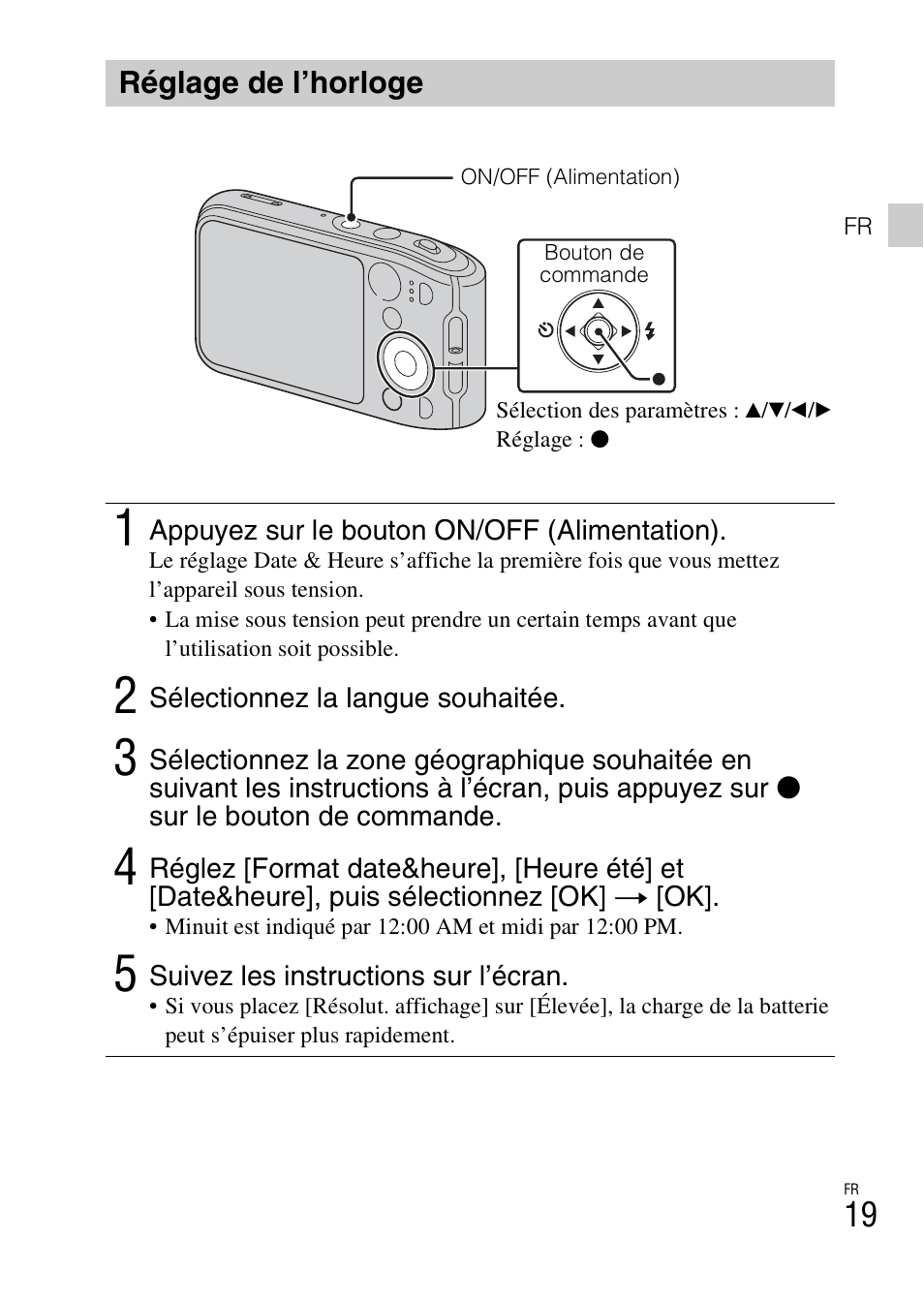 Réglage de l’horloge | Sony DSC-TF1 User Manual | Page 51 / 579