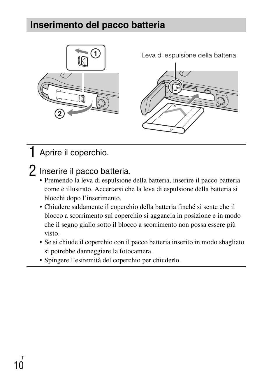Inserimento del pacco batteria | Sony DSC-TF1 User Manual | Page 76 / 579