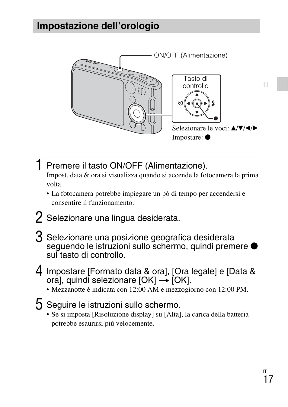 Impostazione dell’orologio | Sony DSC-TF1 User Manual | Page 83 / 579