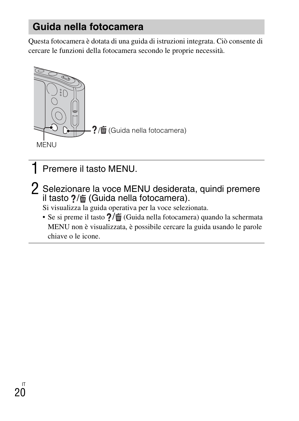 Guida nella fotocamera | Sony DSC-TF1 User Manual | Page 86 / 579