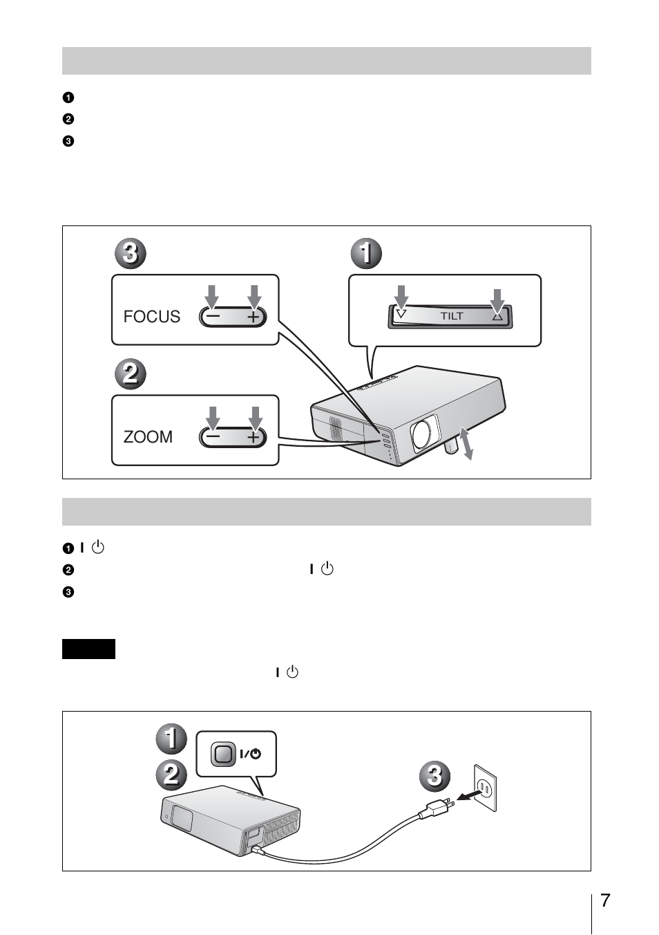 調整する, 電源を切る | Sony VPL-CX70 User Manual | Page 7 / 88