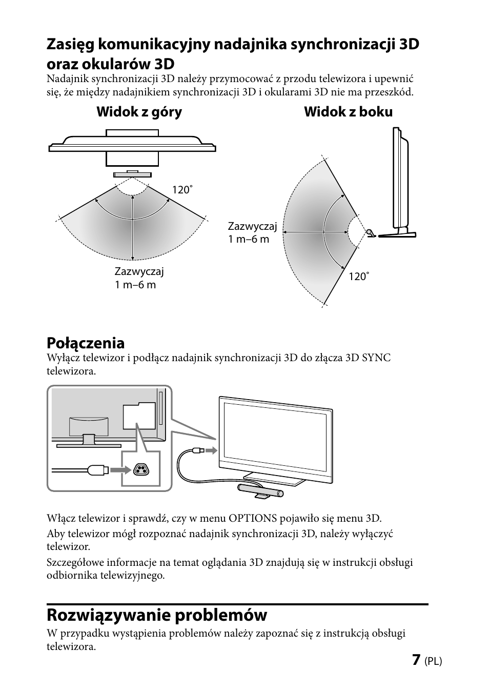 Rozwiązywanie problemów, Połączenia, Widok z góry widok z boku | Sony TMR-BR100 User Manual | Page 49 / 127