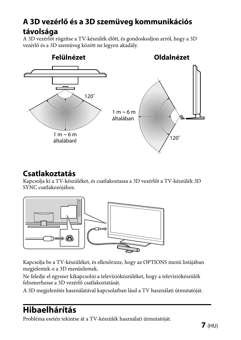 Hibaelhárítás, Csatlakoztatás, Felülnézet oldalnézet | Sony TMR-BR100 User Manual | Page 91 / 127