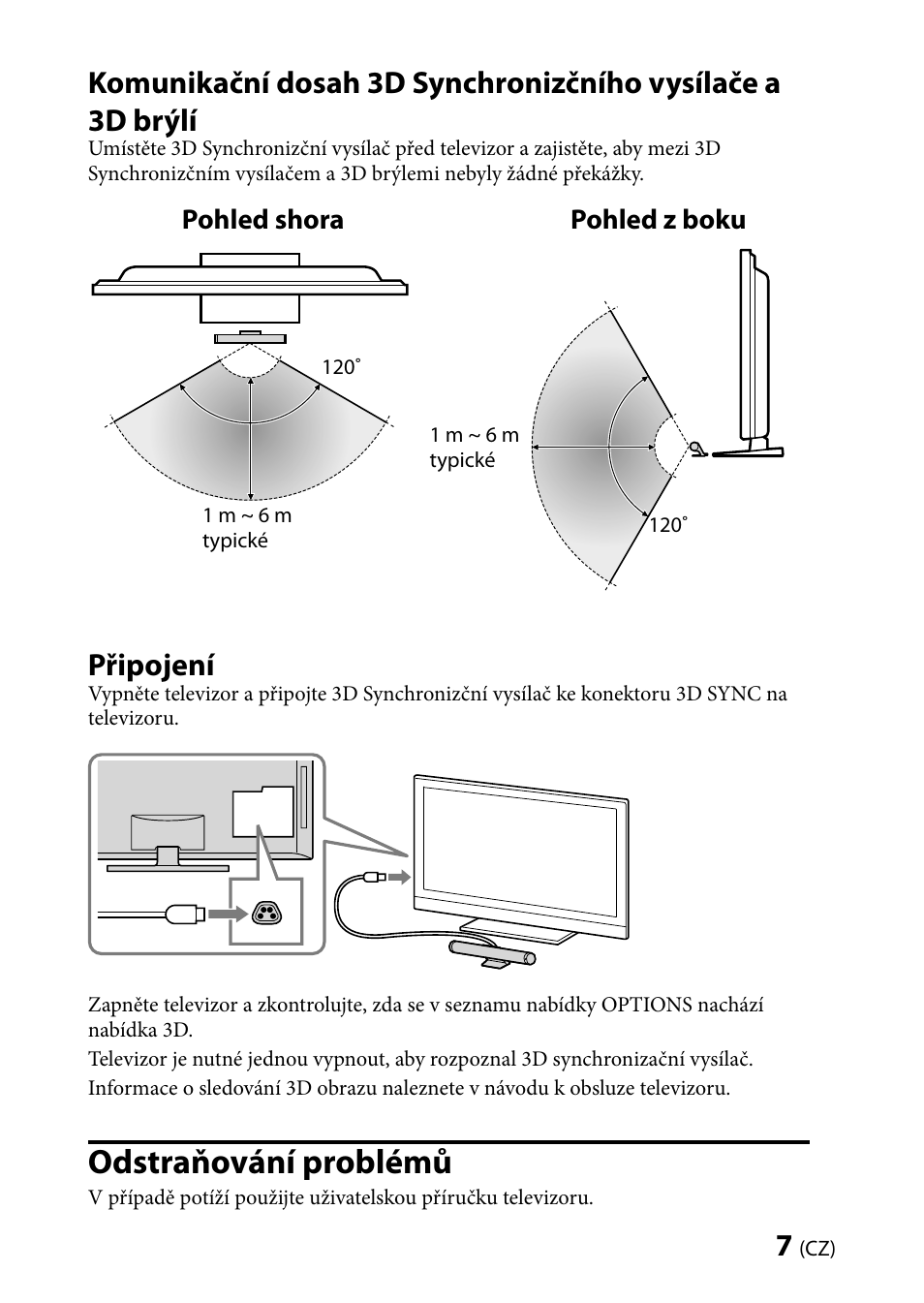 Odstraňování problémů, Připojení | Sony TMR-BR100 User Manual | Page 97 / 127