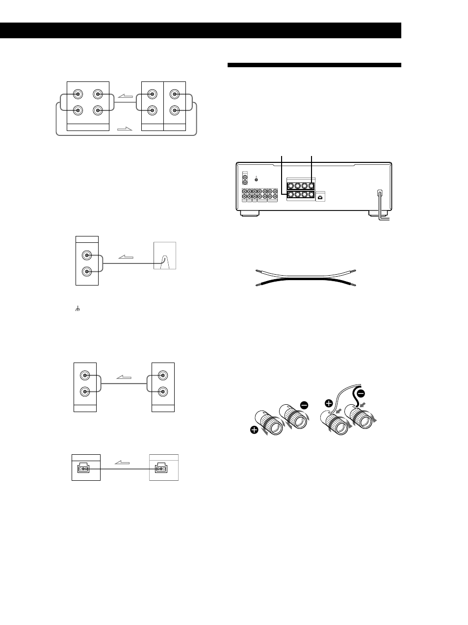 Aansluiten van de luidsprekers, Voorbereidingen 5, Overzicht | Aansluitingen, Cassettedeck, dat deck of minidisc-deck, Platenspeler opmerking, Eon control aansluiting, Cassettedeck versterker (+) (–) (+) (–), Speakers a speakers b | Sony TA-FB720R User Manual | Page 17 / 48