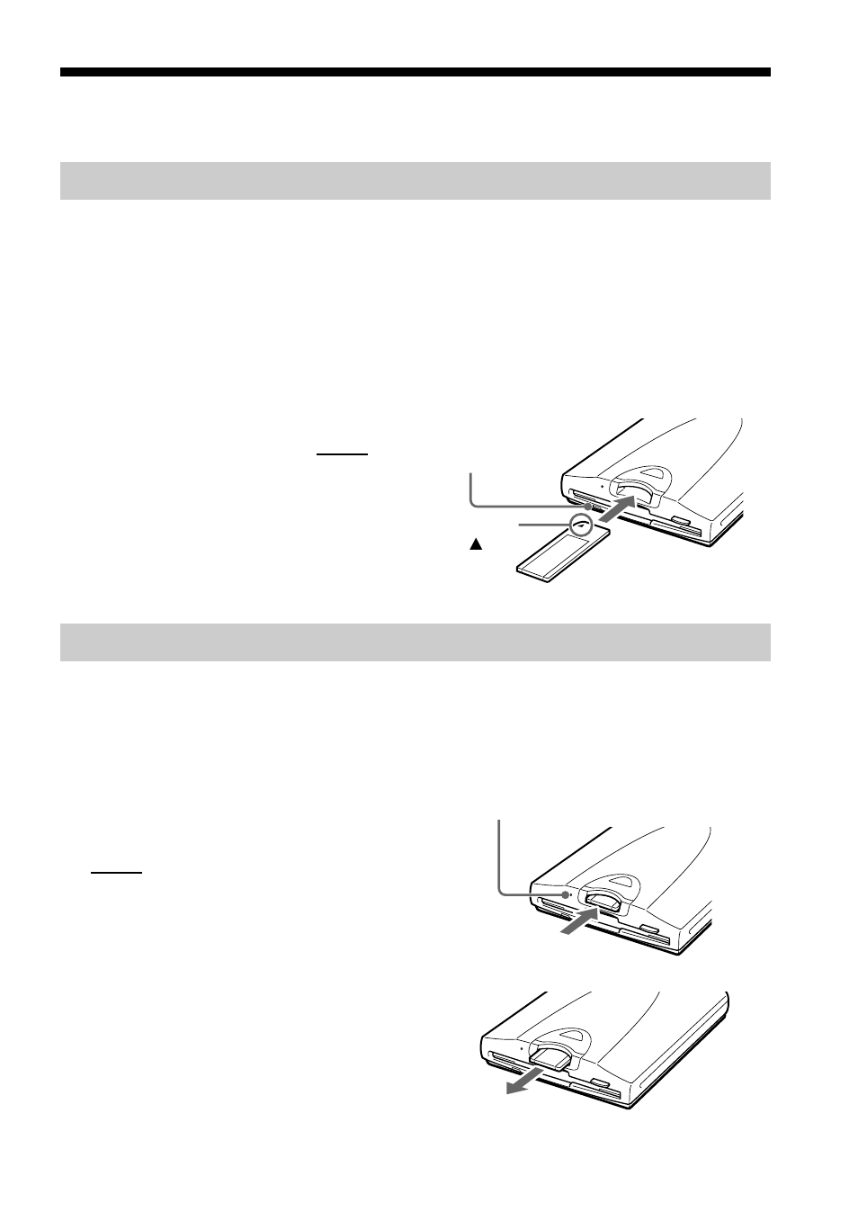 Insertion et retrait du “memory stick, Pour insérer un “memory stick, Pour retirer un “memory stick | Sony MSFD-20U User Manual | Page 23 / 128
