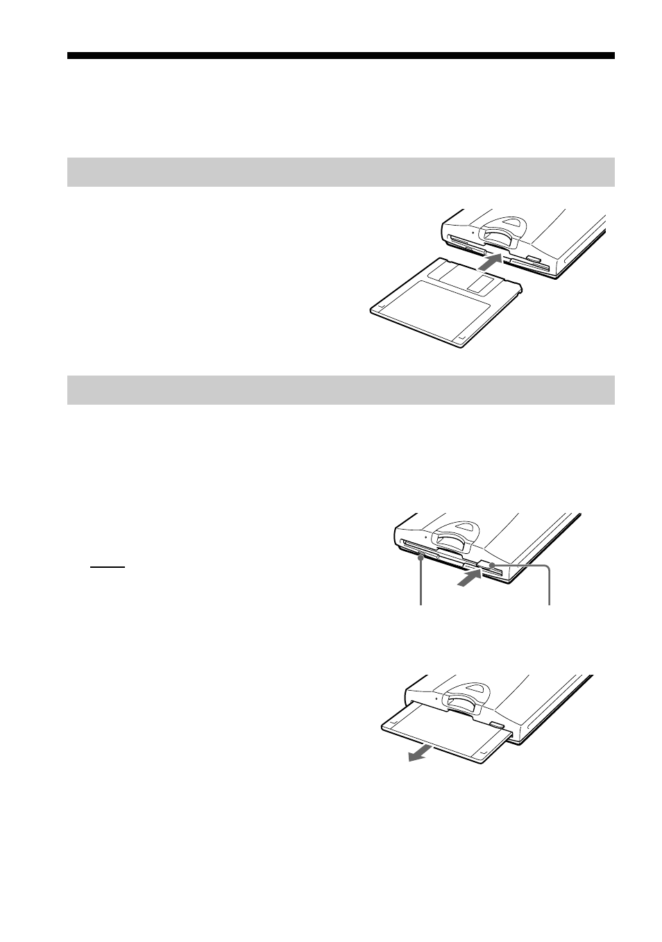 Einlegen und herausnehmen von disketten, So setzen sie eine diskette ein, So nehmen sie eine diskette heraus | So setzen sie eine diskette ein so nehmen sie eine, Diskette heraus | Sony MSFD-20U User Manual | Page 38 / 128