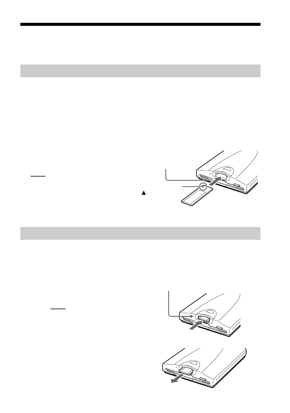 Einsetzen und herausnehmen des “memory stick, So setzen sie einen “memory stick” ein, So nehmen sie einen “memory stick” heraus | So setzen sie einen “memory stick, So nehmen sie einen “memory, Stick” heraus | Sony MSFD-20U User Manual | Page 39 / 128