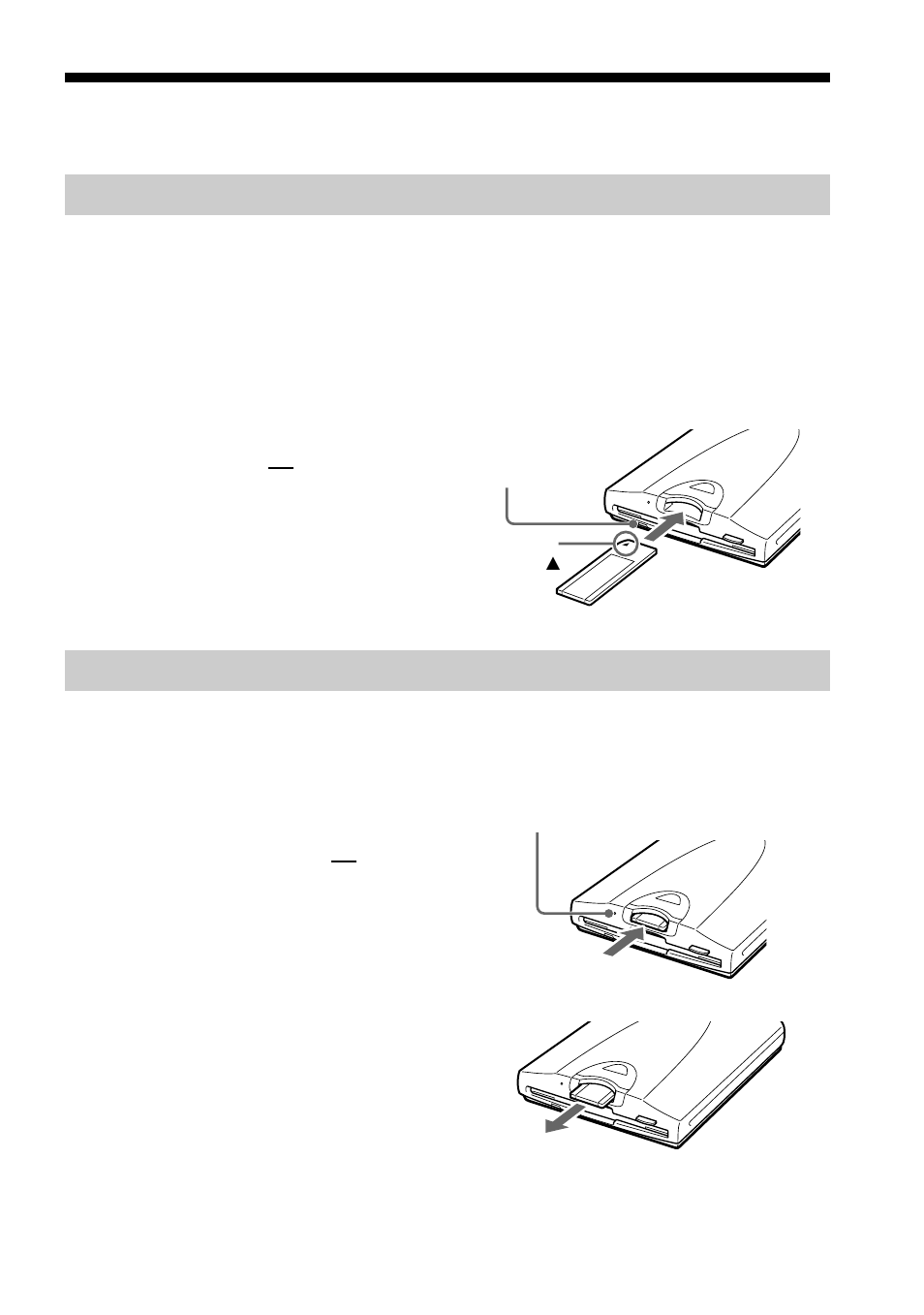 Inserting and removing “memory stick, To insert a “memory stick, To remove a “memory stick | Sony MSFD-20U User Manual | Page 7 / 128