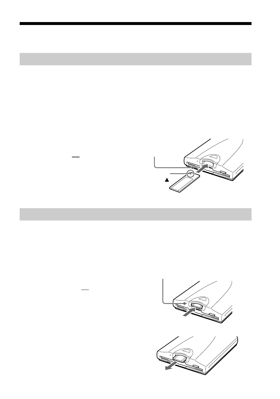 Inserción y extracción del “memory stick, Para insertar un “memory stick, Para extraer un “memory stick | Sony MSFD-20U User Manual | Page 71 / 128