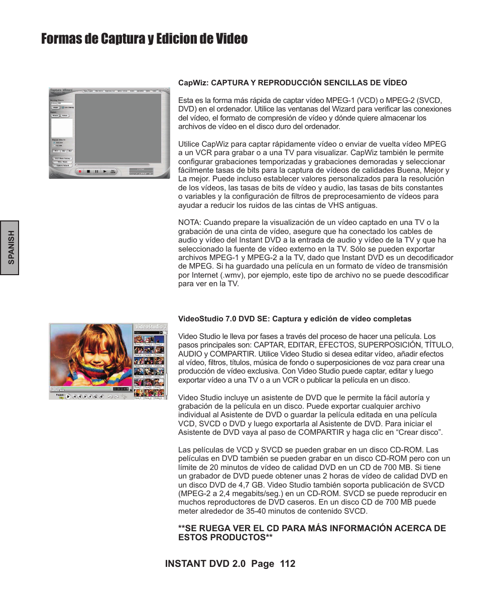 Formas de captura y edicion de video | ADS Technologies INSTANT DVD 2 User Manual | Page 112 / 150