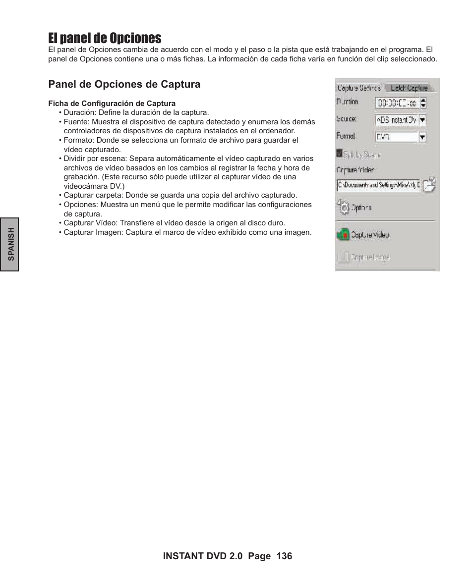 El panel de opciones | ADS Technologies INSTANT DVD 2 User Manual | Page 136 / 150