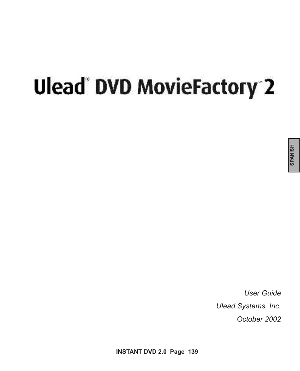 User guide ulead systems, inc. october 2002 | ADS Technologies INSTANT DVD 2 User Manual | Page 139 / 150