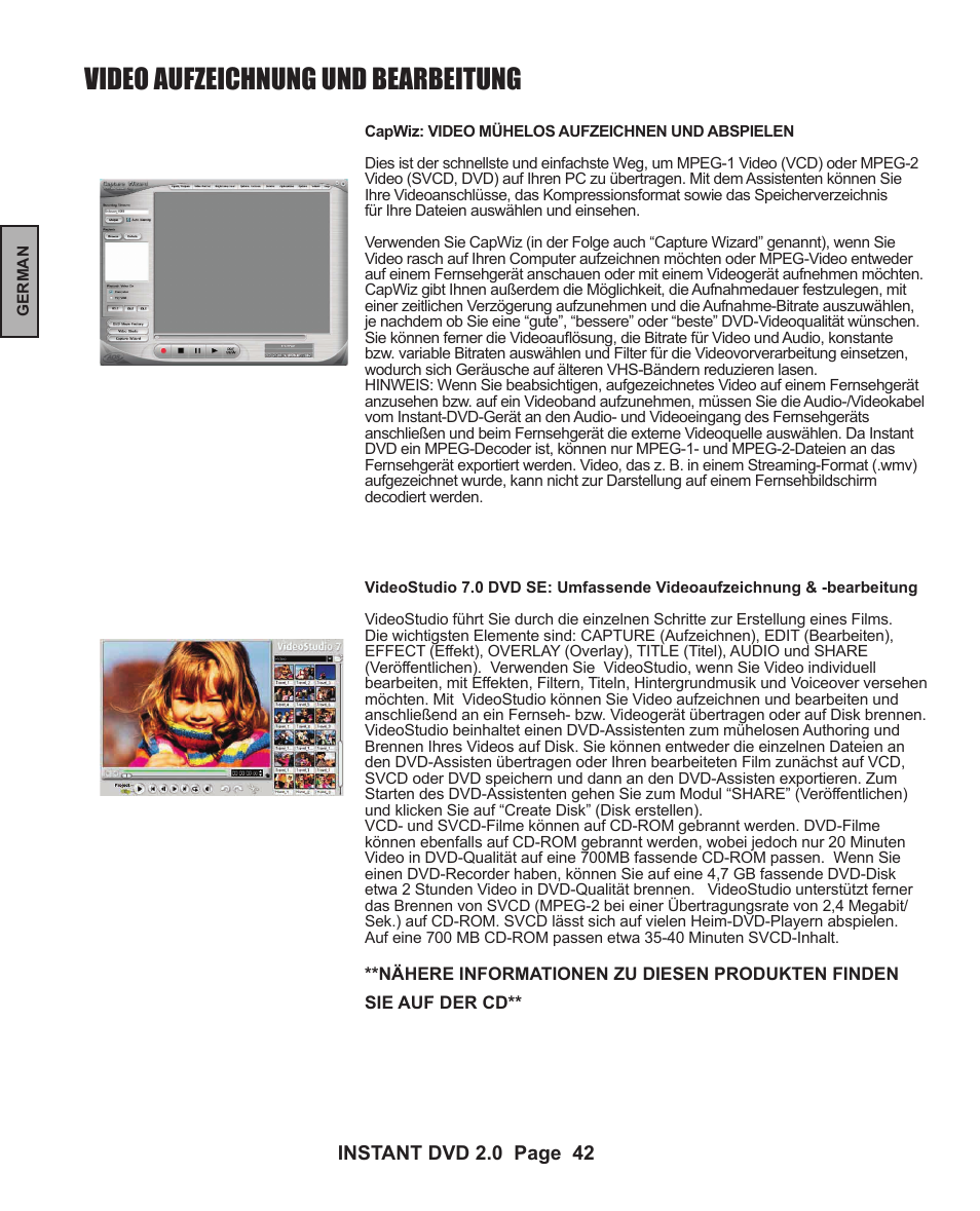 Video aufzeichnung und bearbeitung | ADS Technologies INSTANT DVD 2 User Manual | Page 42 / 150