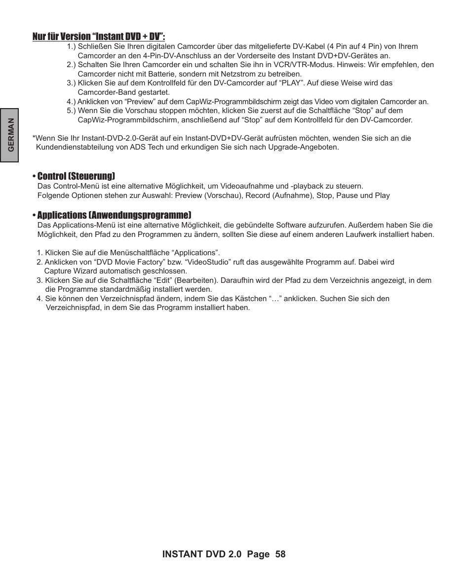 ADS Technologies INSTANT DVD 2 User Manual | Page 58 / 150