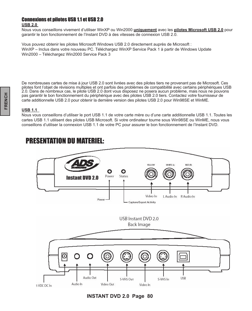 Presentation du materiel | ADS Technologies INSTANT DVD 2 User Manual | Page 80 / 150