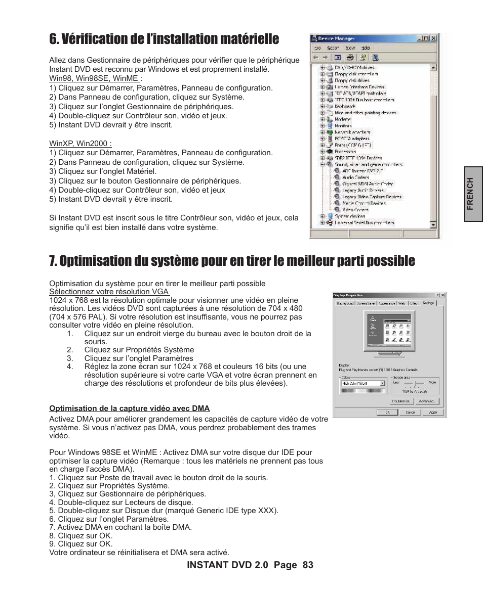 Vérification de l’installation matérielle | ADS Technologies INSTANT DVD 2 User Manual | Page 83 / 150