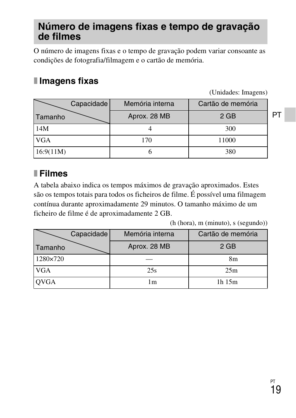 Ximagens fixas, Xfilmes | Sony DSC-W620 User Manual | Page 111 / 435