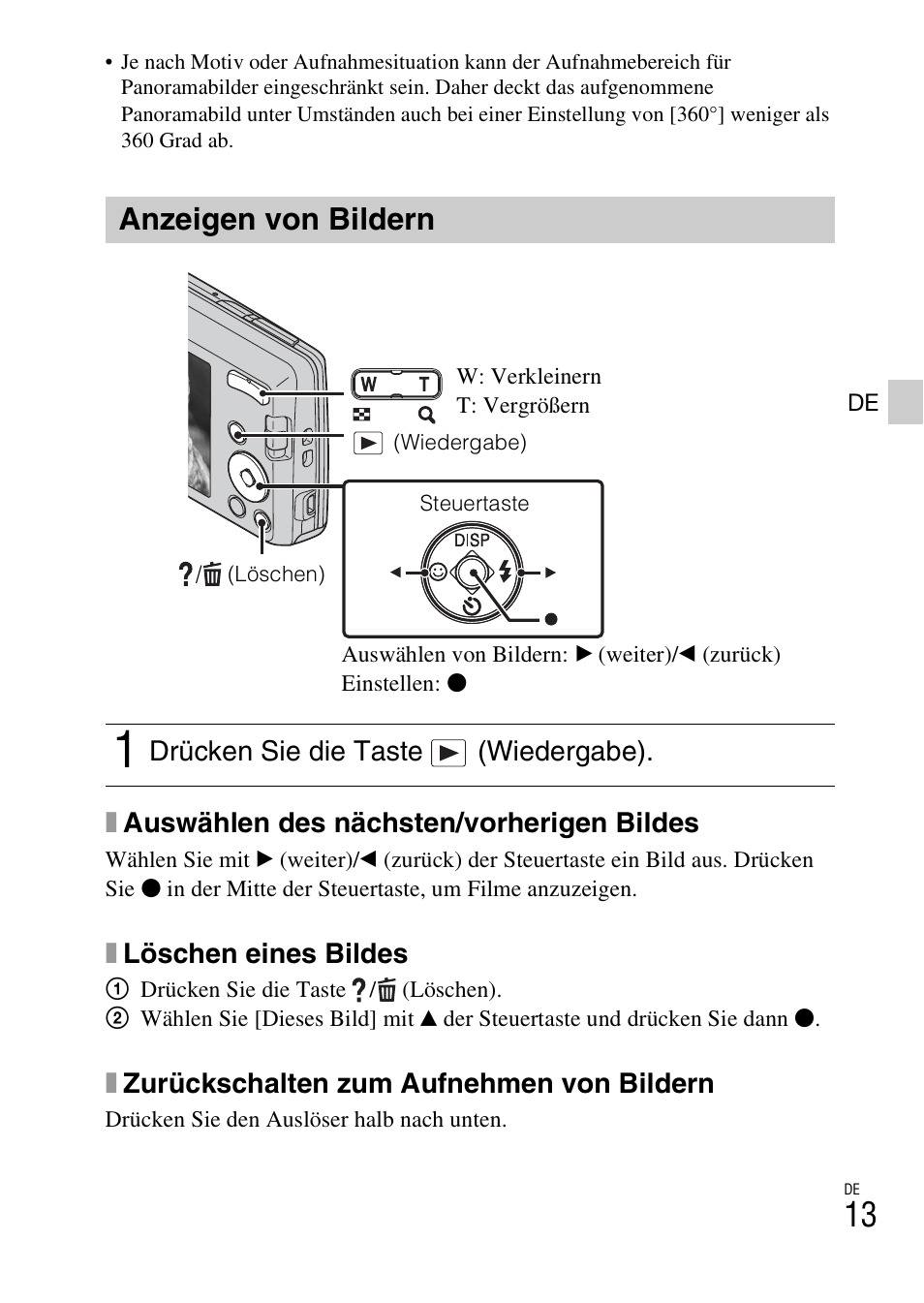 Anzeigen von bildern | Sony DSC-W620 User Manual | Page 127 / 435