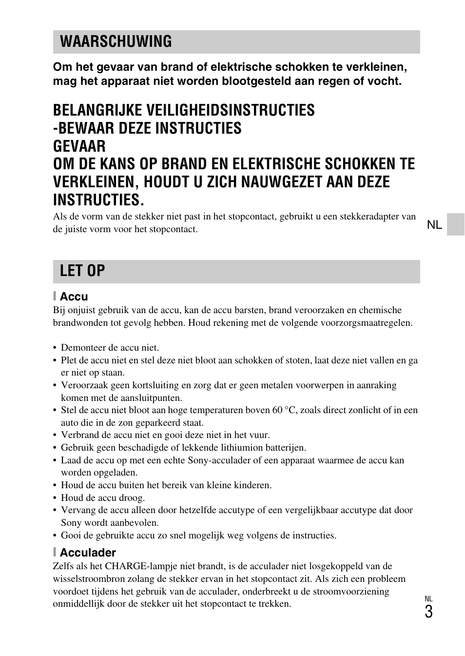 Waarschuwing let op | Sony DSC-W620 User Manual | Page 139 / 435