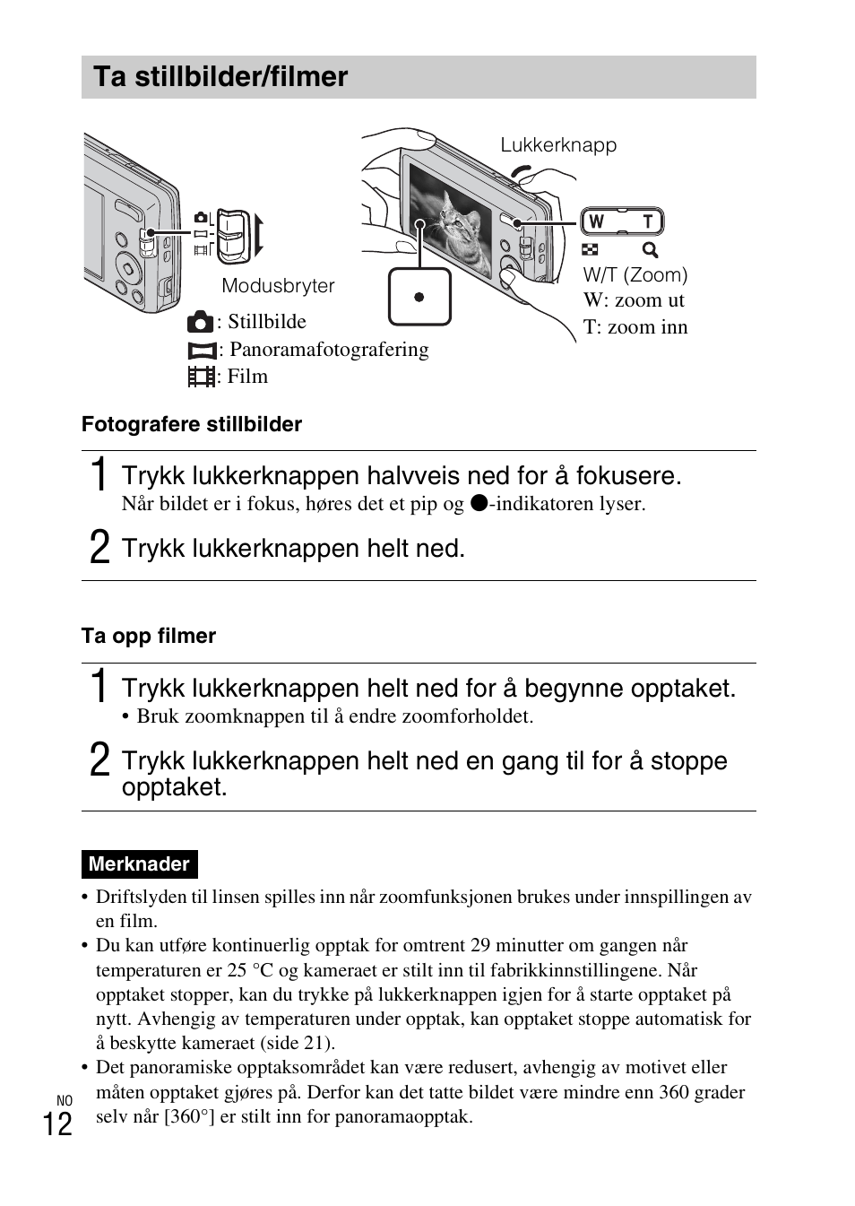Ta stillbilder/filmer | Sony DSC-W620 User Manual | Page 304 / 435