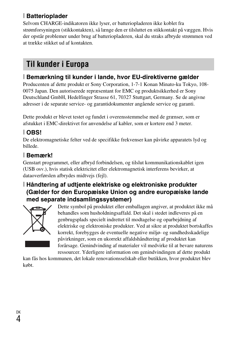 Til kunder i europa | Sony DSC-W620 User Manual | Page 318 / 435