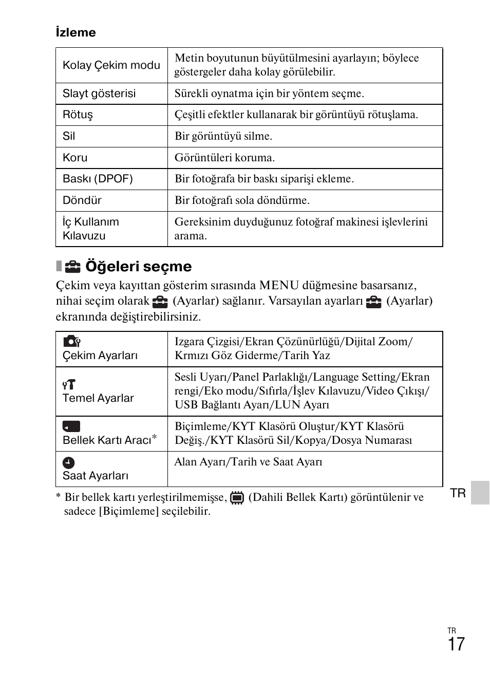 Öğeleri seçme | Sony DSC-W620 User Manual | Page 397 / 435