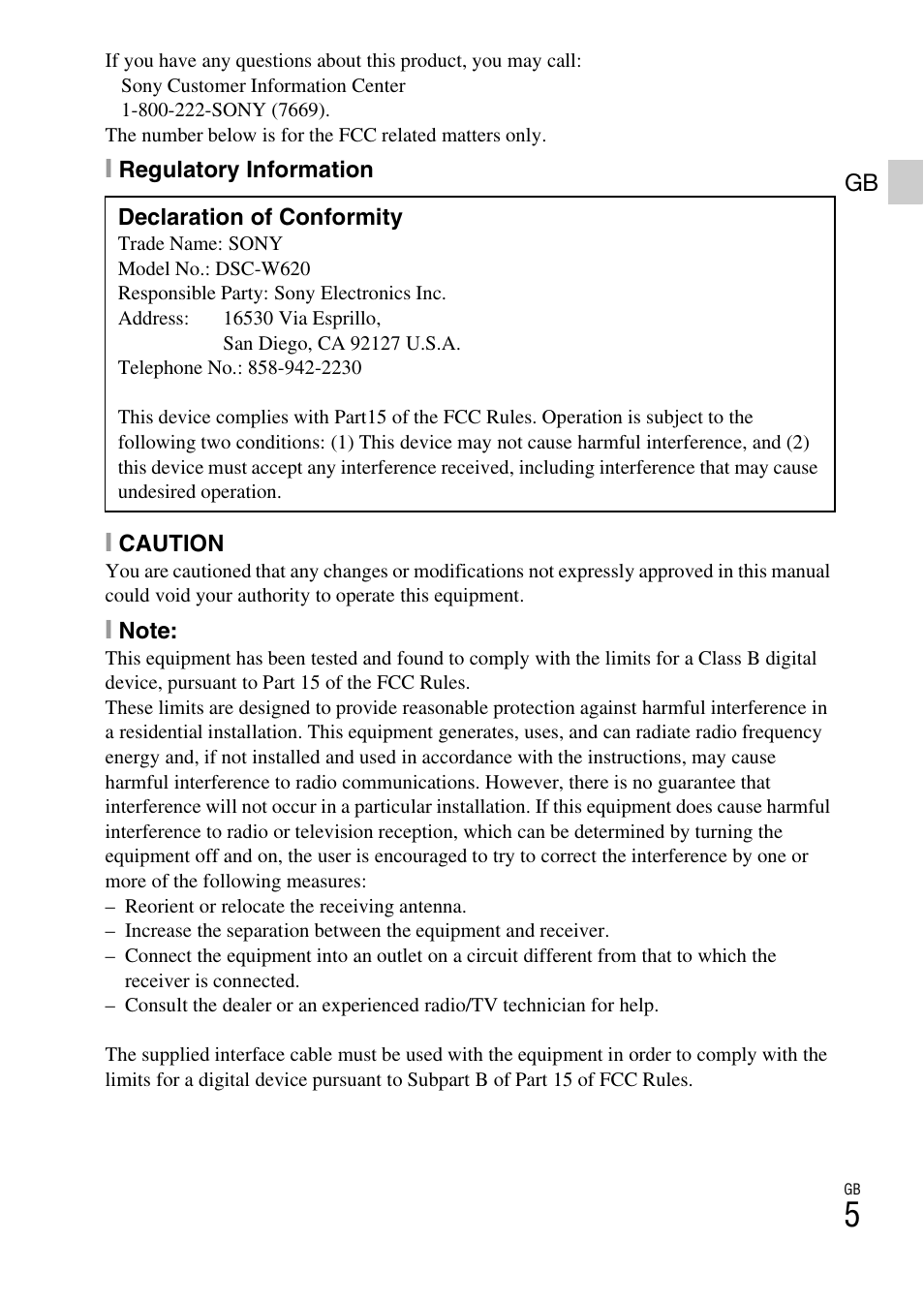 Sony DSC-W620 User Manual | Page 5 / 435