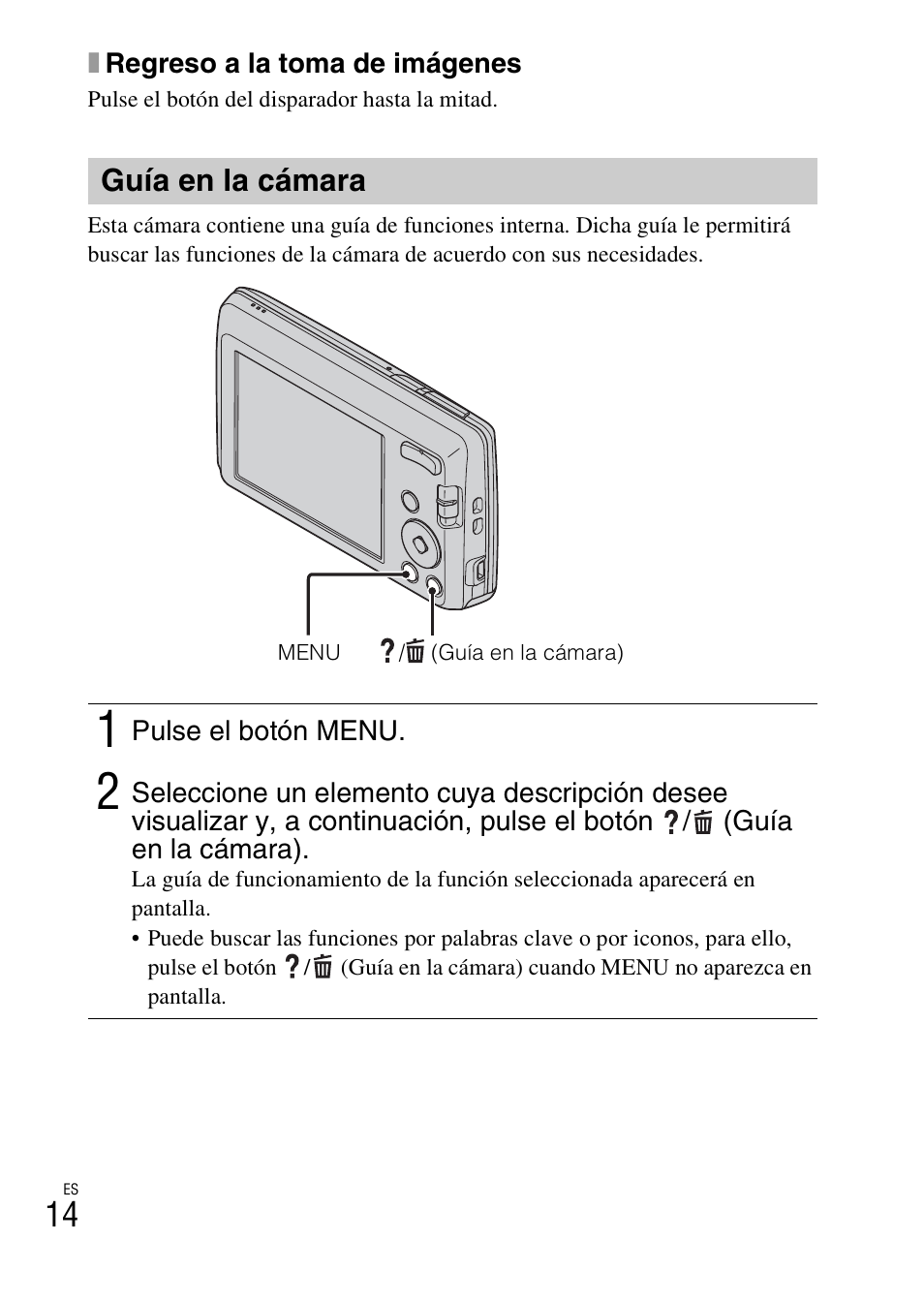 Guía en la cámara | Sony DSC-W620 User Manual | Page 84 / 435