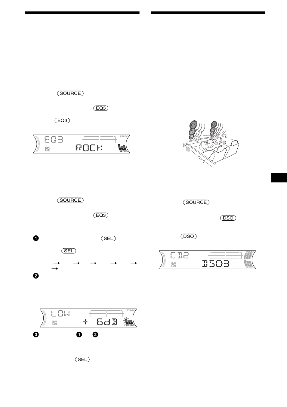 De equalizer instellen (eq3), Dynamic soundstage organizer (dso) instellen, Instellen | S 23, 23 de equalizer instellen (eq3) | Sony CDX-F5000C User Manual | Page 141 / 152