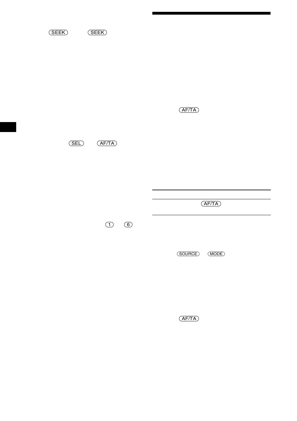 Receiving traffic announcements, Ta (traffic announcement)/tp (traffic programme) | Sony CDX-F5000C User Manual | Page 16 / 152