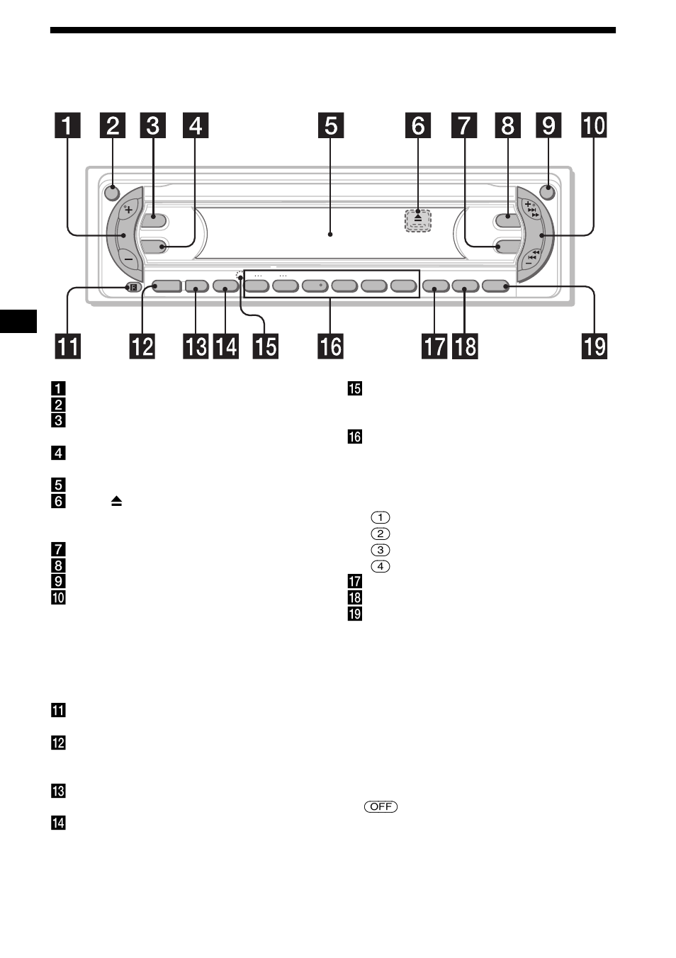 Lage und funktion der teile und bedienelemente, Lage und funktion der teile und, Bedienelemente | 4lage und funktion der teile und bedienelemente | Sony CDX-F5000C User Manual | Page 32 / 152