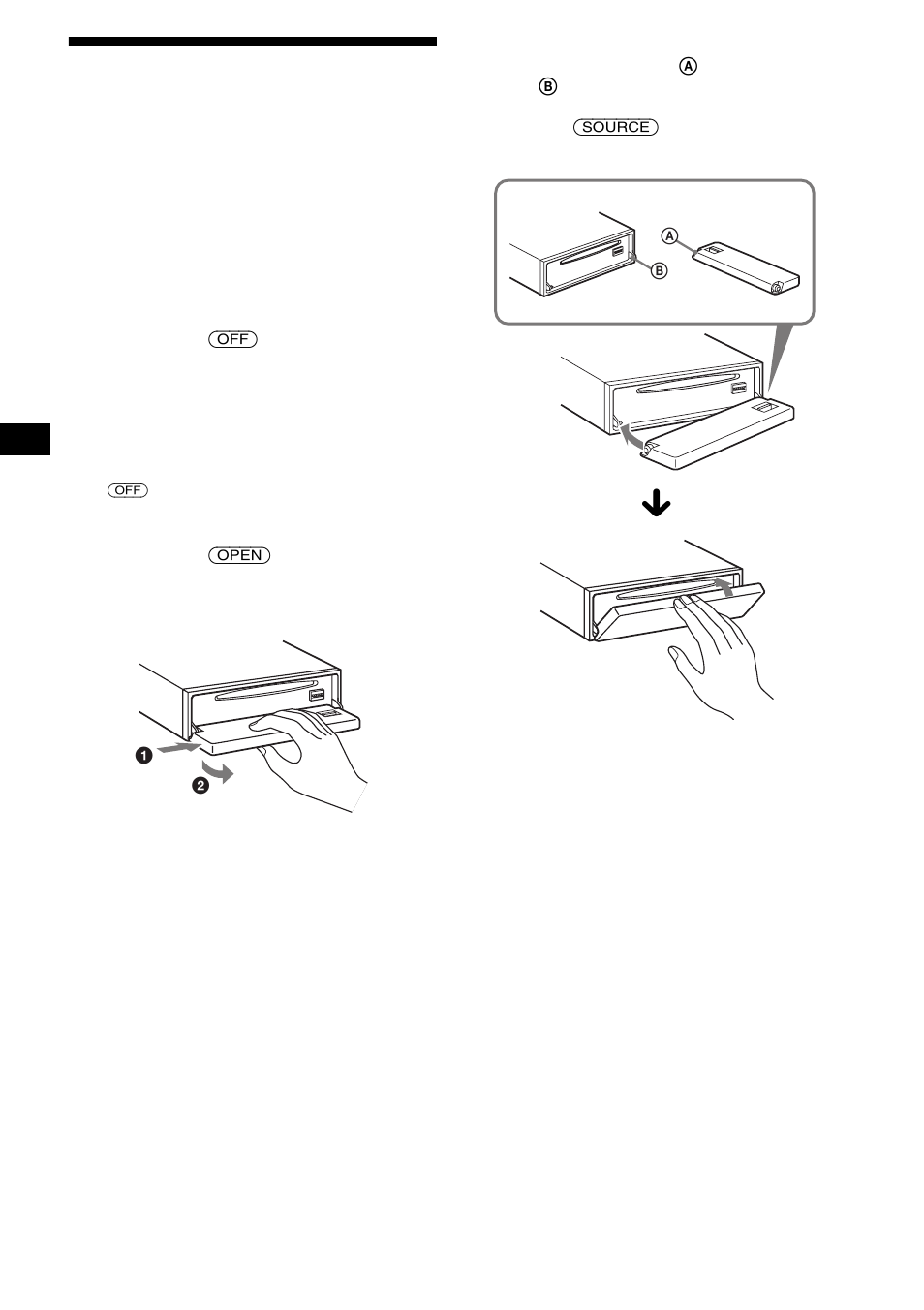 Abnehmen der frontplatte, 8abnehmen der frontplatte | Sony CDX-F5000C User Manual | Page 36 / 152