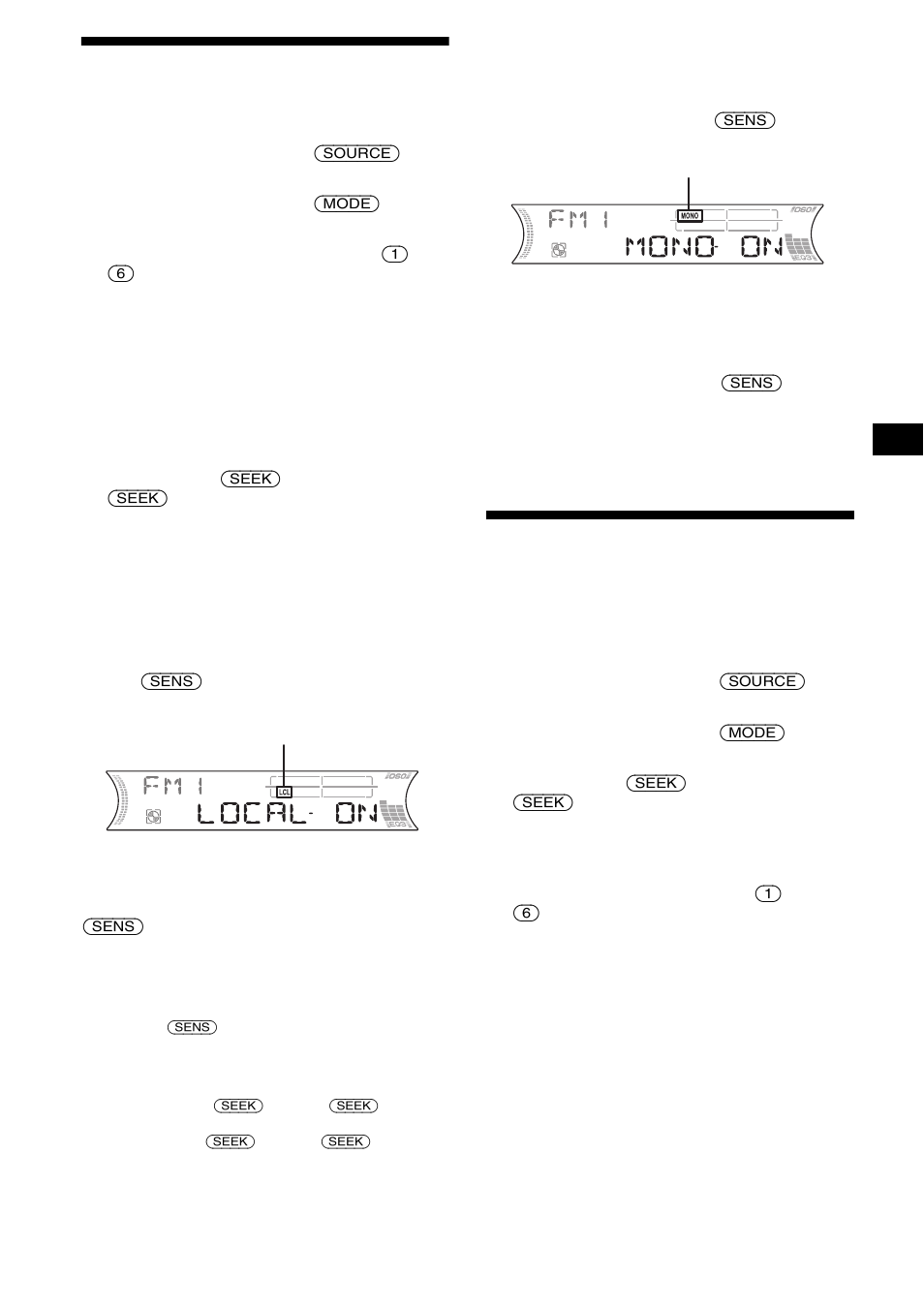 Einstellen gespeicherter sender, Speichern bestimmter radiosender, 15 einstellen gespeicherter sender | Sony CDX-F5000C User Manual | Page 43 / 152