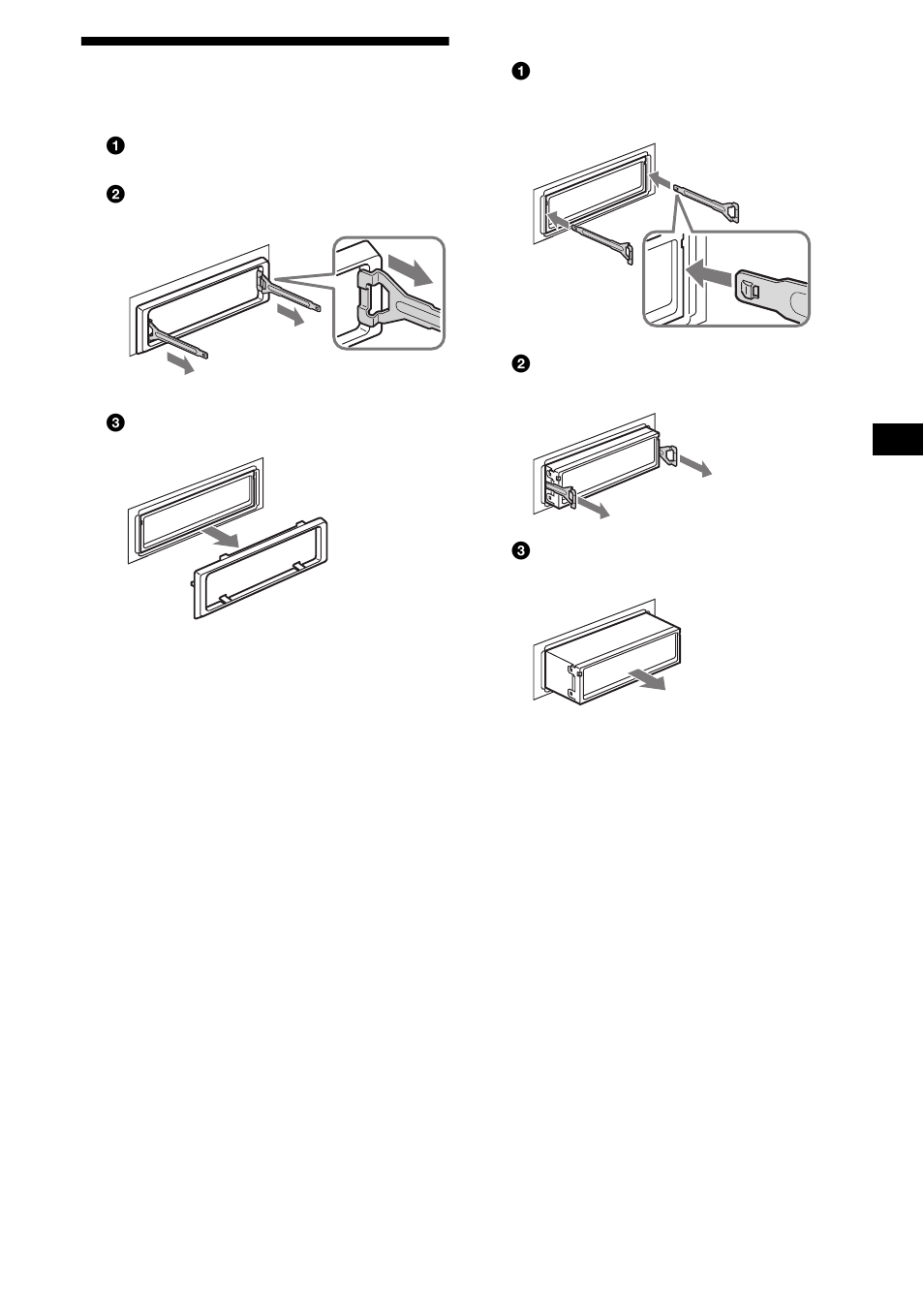 Ausbauen des geräts, 27 ausbauen des geräts | Sony CDX-F5000C User Manual | Page 55 / 152