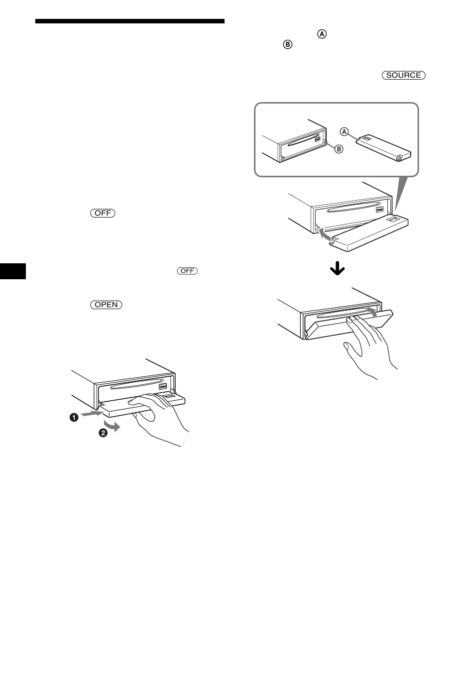 Rimozione del pannello anteriore, 8rimozione del pannello anteriore | Sony CDX-F5000C User Manual | Page 96 / 152