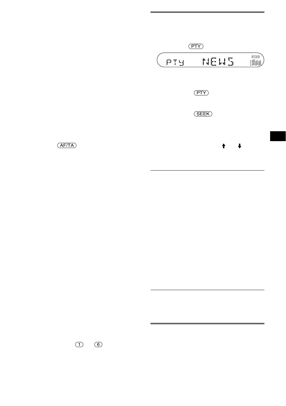 Auswählen des programmtyps (pty), Einstellen der uhrzeit (ct), Auswählen des programmtyps (pty) 1 | Einstellen der uhrzeit (ct) 1 | Sony CDX-S2250S User Manual | Page 25 / 92