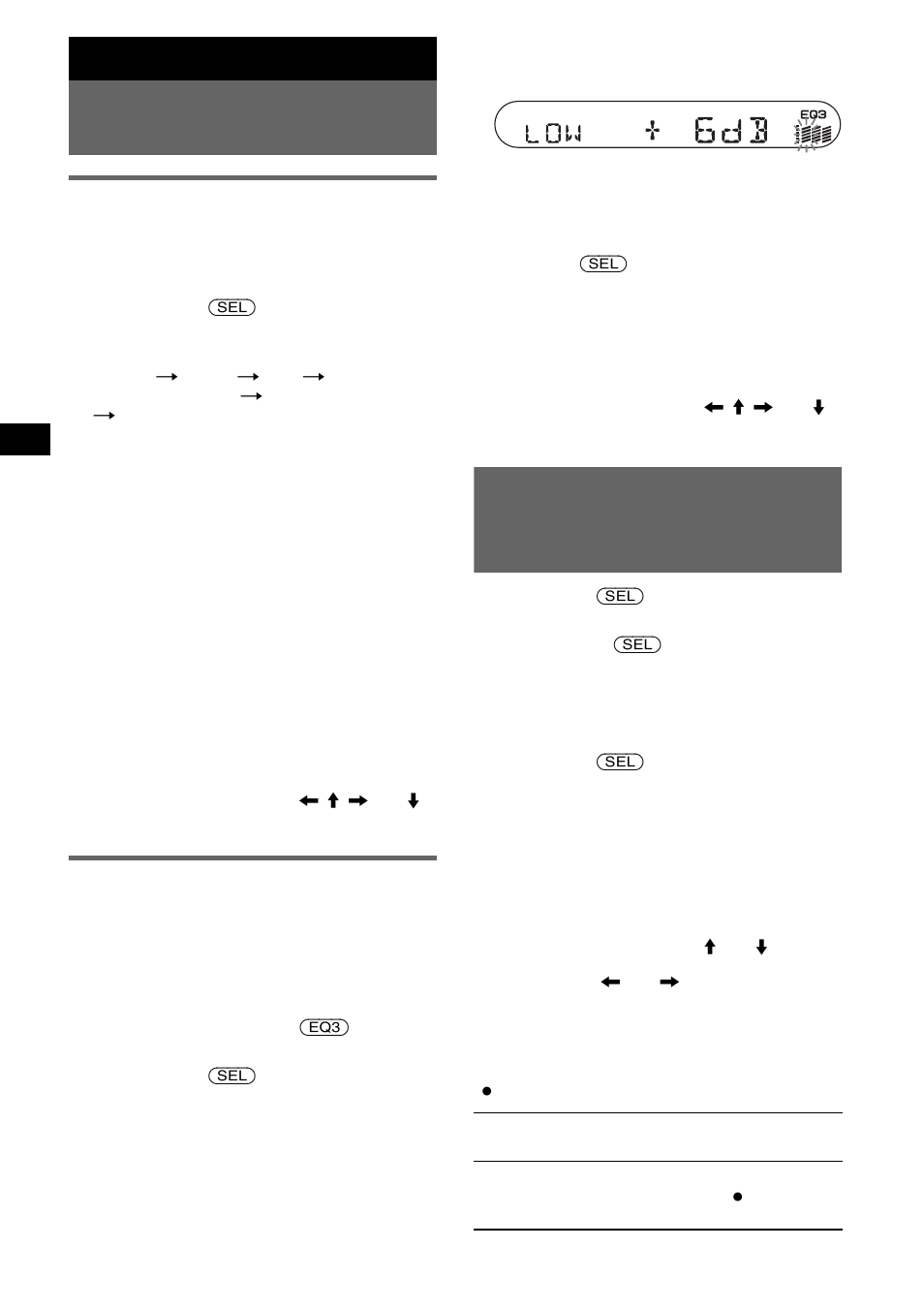 Weitere funktionen, Wechseln der klangeinstellungen, Einstellen der klangeigenschaften - bal/fad/sub | Einstellen der equalizer-kurve - eq3, Einstellen von konfigurationsoptionen - set, Einstellen der klangeigenschaften, Bal/fad/sub einstellen der equalizer-kurve, Einstellen von konfigurationsoptionen, Einstellen von konfigurationsoptionen — set, Einstellen der klangeigenschaften — bal/fad/sub | Sony CDX-S2250S User Manual | Page 26 / 92