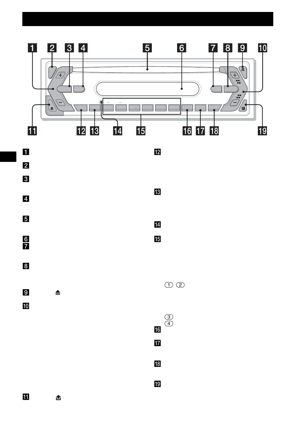 Emplacement des commandes et opérations de base, Appareil principal | Sony CDX-S2250S User Manual | Page 40 / 92