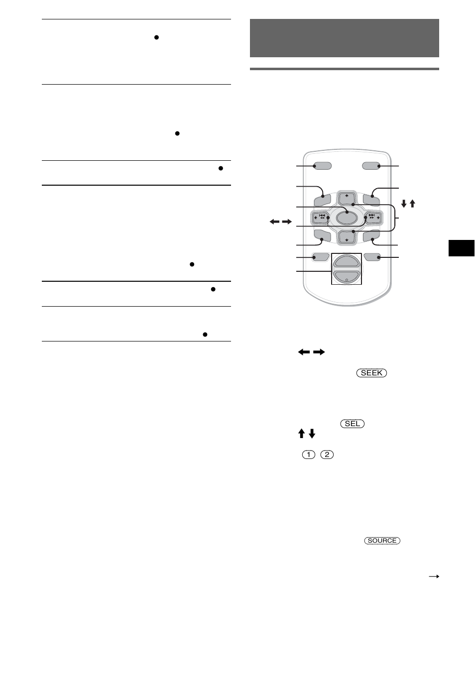 Utilisation de la télécommande en option, Mini-télécommande rm-x114, Emplacement des commandes | Sony CDX-S2250S User Manual | Page 45 / 92