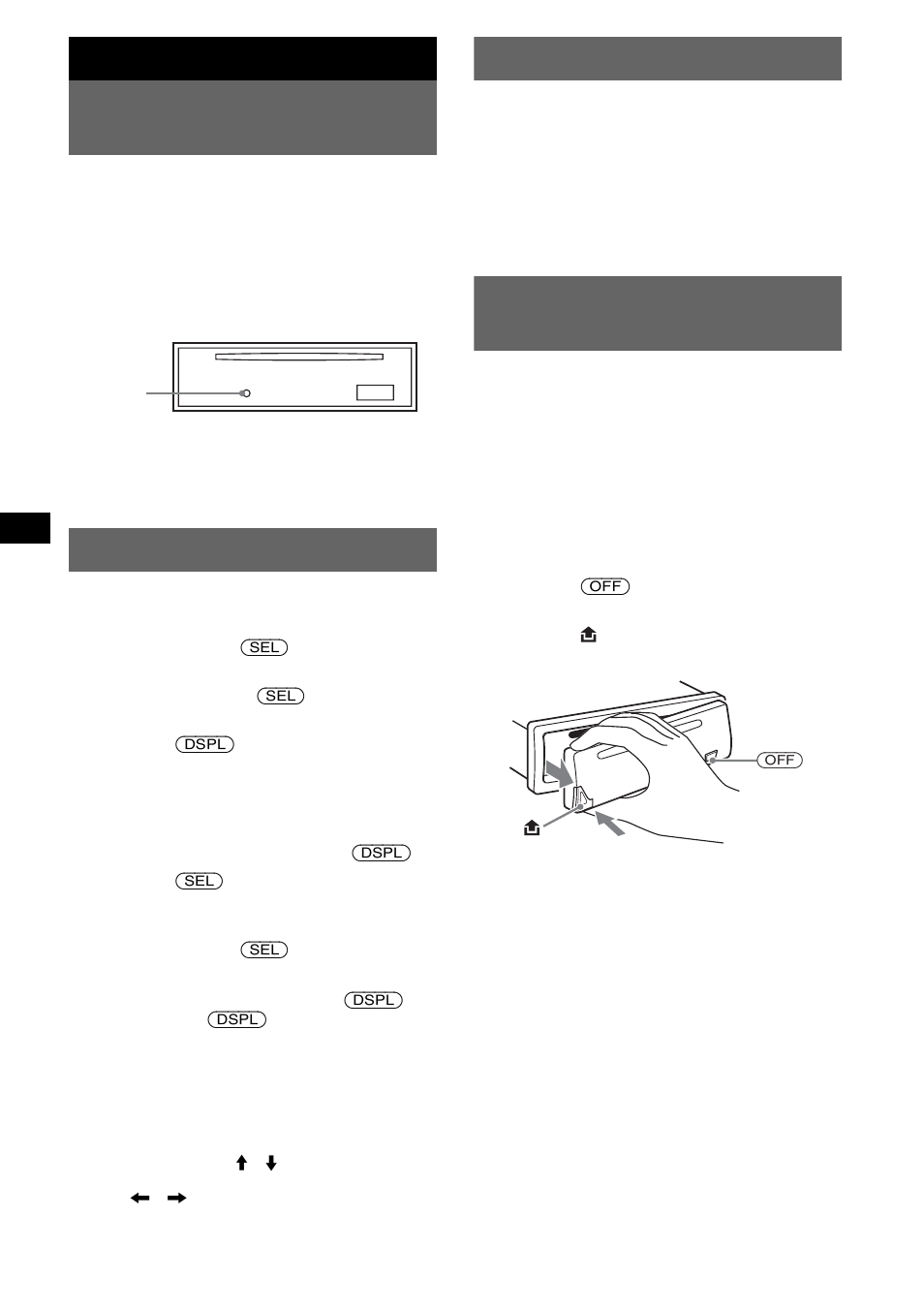 Operazioni preliminari, Azzeramento dell’apparecchio, Regolazione dell’orologio | Modo demo, Rimozione del pannello anteriore | Sony CDX-S2250S User Manual | Page 56 / 92