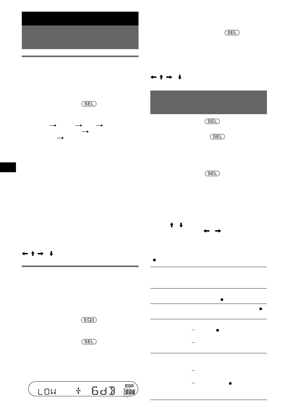 Altre funzioni, Modifica delle impostazioni dell’audio, Regolazione della curva dell’equalizzatore - eq3 | Regolazione delle voci di impostazione - set, Regolazione delle caratteristiche dell’audio, Regolazione delle voci di impostazione, Regolazione delle voci di impostazione — set, Regolazione della curva dell’equalizzatore — eq3 | Sony CDX-S2250S User Manual | Page 62 / 92